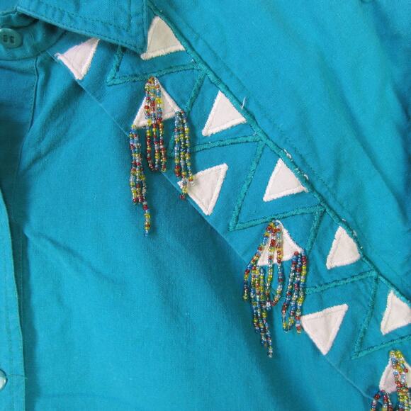 Gordon & James Shirt Mens Medium Beaded Southwest Western Long Sleeve Button - Picture 3 of 8